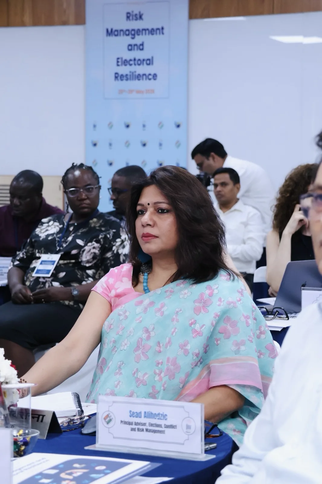Shubhra Saxena attending an official conference during her years in civil service